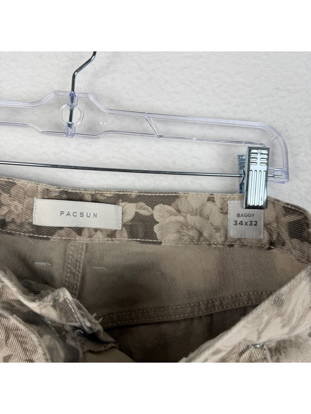 Pacsun Baggy 34x32 Floral AOP Carpenter Cargo Jeans Brown Wide Leg Skater Y2K - Picture 8 of 9